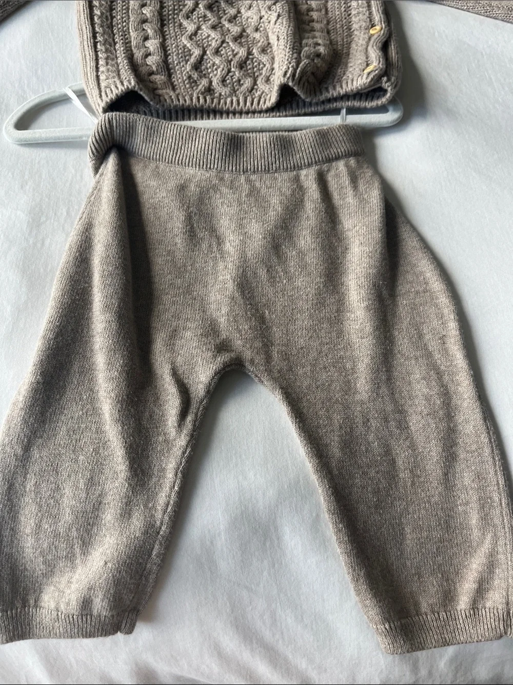 H&M Taupe Knit Cable Sweater Set